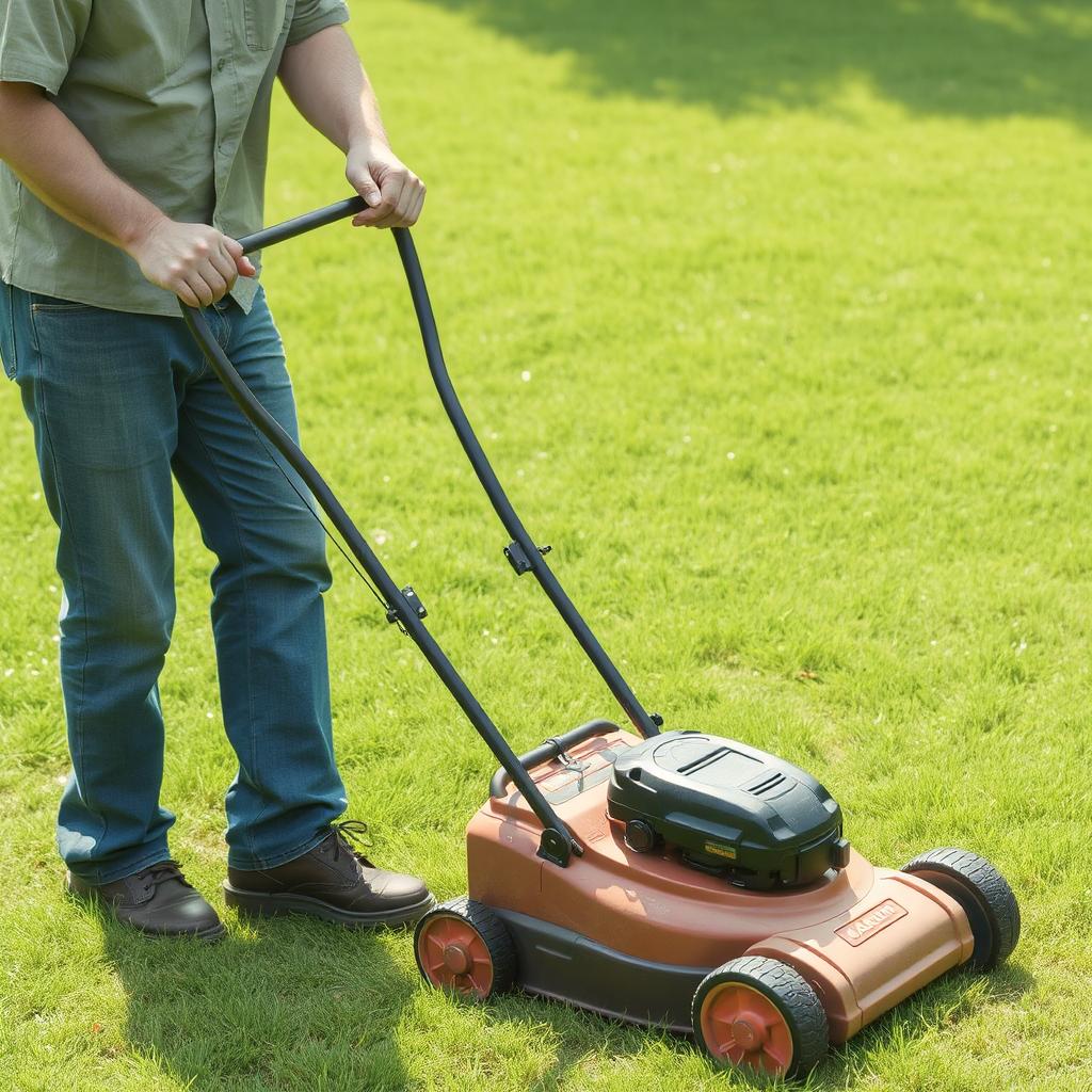 Mowing a lawn