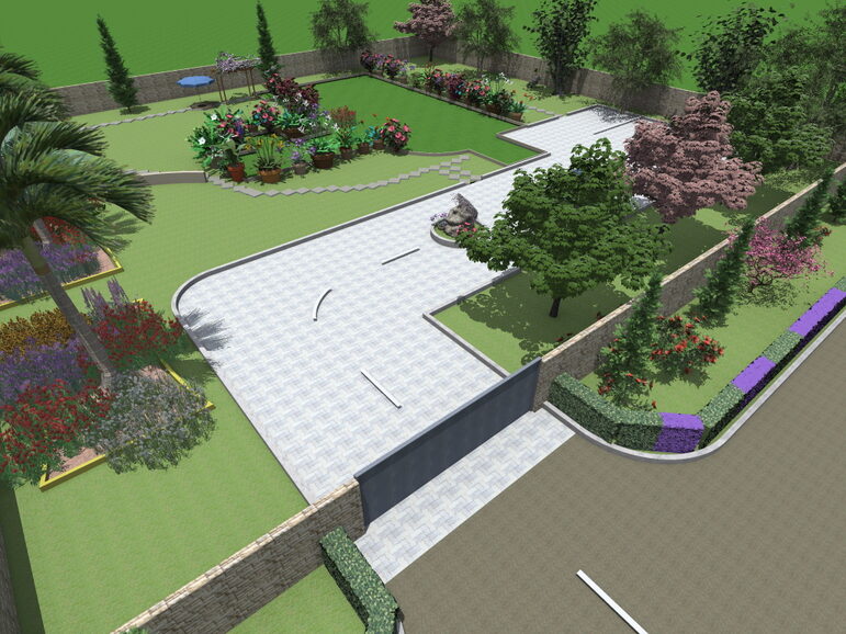 3D render of a proposed garden