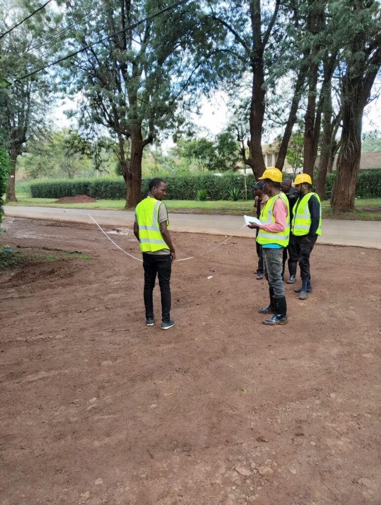 Taking measurements to determine site levels