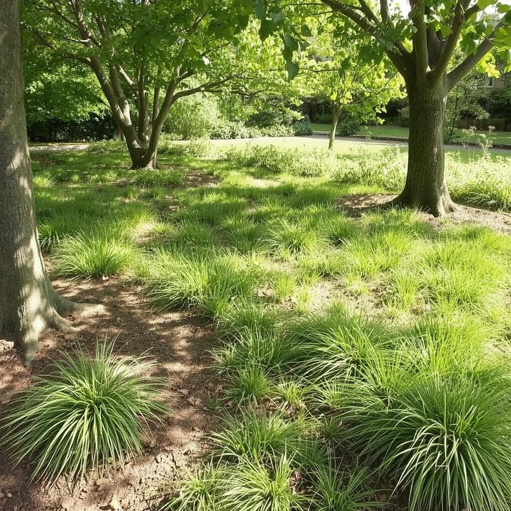 Ragged bare patches in lawn